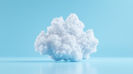 Single fluffy white cloud on light blue background.
