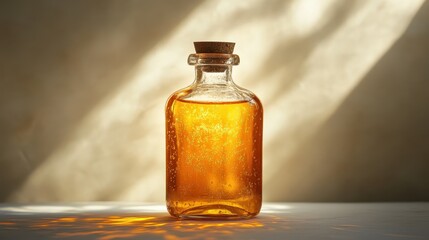 Honey lighting bottle white background.