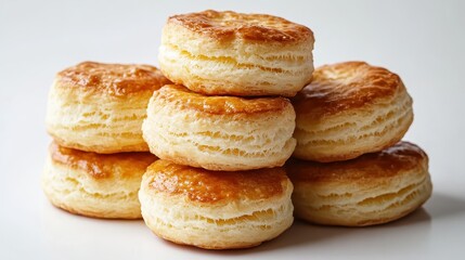 Traditional Butter Biscuits on a White Background.
