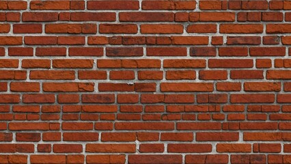 Naklejka premium Seamless red brick wall texture, realistic mortar lines, slight weathering, rich orange and earthy red tones, rough and textured surface, high-resolution, perfect for architectural visualization or ur