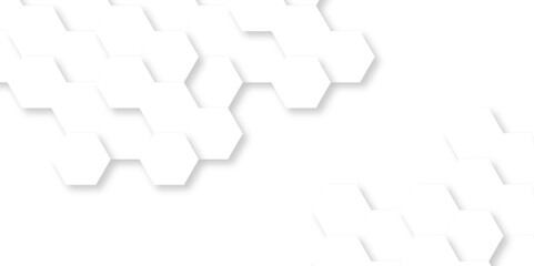 embossed white hexagonal hexagon modern technology creative emboss light honeycomb polygonal web. abstract geometric science and mosaic tile with template texture background.