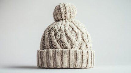 Winter sweater beanie white background.
