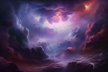 Vibrant and Awe-Inspiring Cosmic Nebula in Deep Space