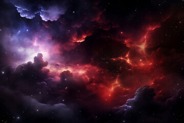 Naklejka premium Vibrant and Awe-Inspiring Cosmic Nebula in Deep Space