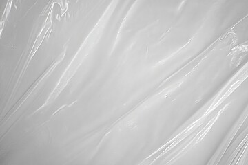A clean and smooth texture of white plastic film wrap.