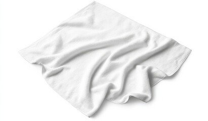 Fototapeta premium Emphasizing the versatility of a white beach towel against a white backdrop.