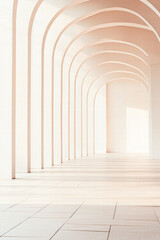 Fototapeta premium Serenity in space bright minimalist photography of architectural arches in modern galleries