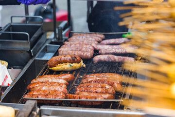 Taiwanese street food grilled sausage