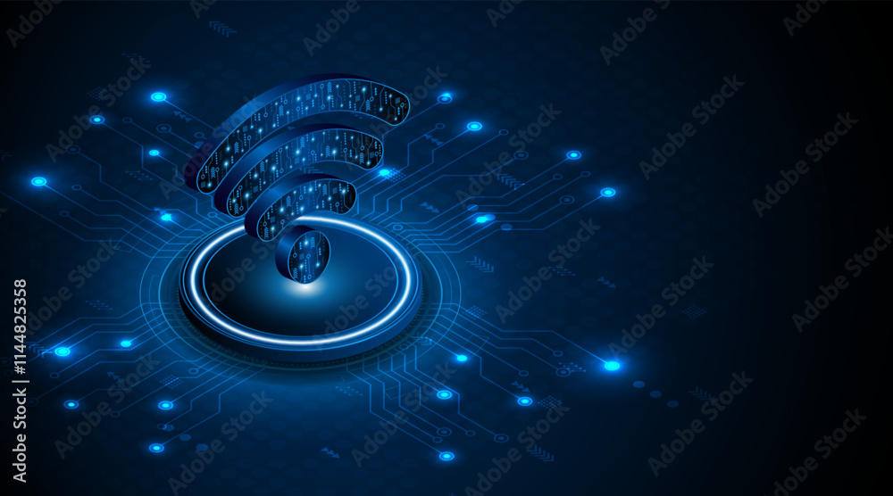Aufkleber abstract wifi symbol. concept of communication technology, internet signal or wireless connection.