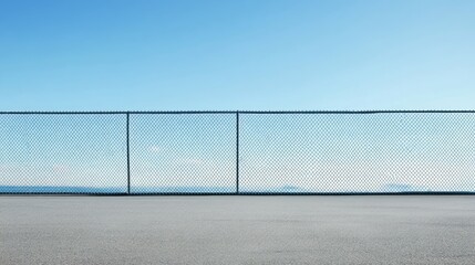 Secure agency fence emphasizing security measures, providing a clear representation of safety and protection within the boundaries. Photo includes ample space for text overlay.