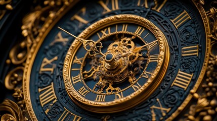 Obraz premium Ornate antique clock face detail.