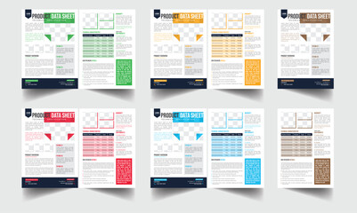 Technical Data Sheet layout template. Product Catalogue & modern a4 product catalog design template, Minimalist product brochure template design, A4 flyer, corporate flyer, business flyer, catalog