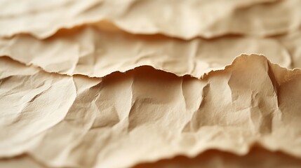 Crumpled Beige Paper Texture Background