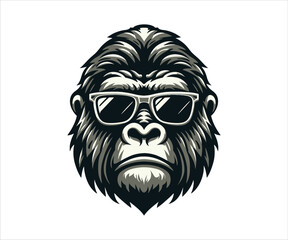 King Kong face logo icon illustration in vector design. Bold and striking graphic