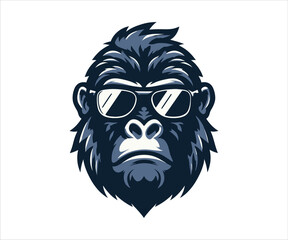 King Kong face logo icon illustration in vector design. Bold and striking graphic