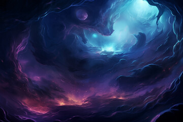 Fantasy Nebula: Fiery Embers in a Cosmic Cloud