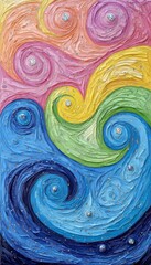 Pastel Dreamscape Whimsical Swirling Brushstrokes of Color Evoking a Sense of Joy and Wonder