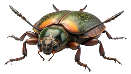 Deathwatch beetle front view full body isolate on transparency background PNG 