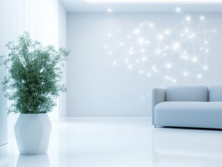 Rural health clinic connected with fiber optic internet modern interior minimalist design bright environment innovative concept