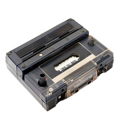  Old Cassette Player Isolated on Transparent Background