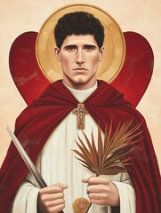 Saint Valentine's Day Generative AI Cartoon Illustration Heart Scene Hand-Drawn Art