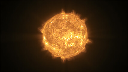 The Sun in space. The Sun is the star at the center of the Solar System. AI generated image, ai.