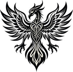 Elegant Tribal Phoenix Design.