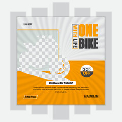 Bike advertisements and a social media post template for vintage motorbike sales