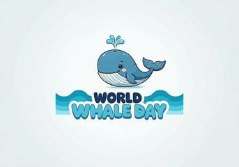 Naklejka premium The illustration features a playful and simple design, crafted to celebrate World Whale Day