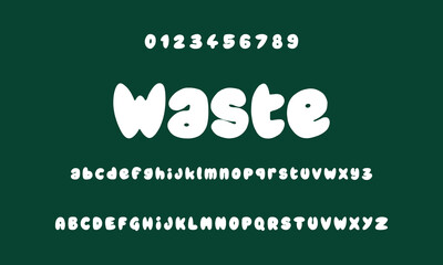 Fototapeta premium Happy letters, adorable alphabet in cartoon graffiti style, humorous font for greeting cards on birthdays, kid game logos, children's books, t-shirt typography, and fun, whimsical design. Typographic