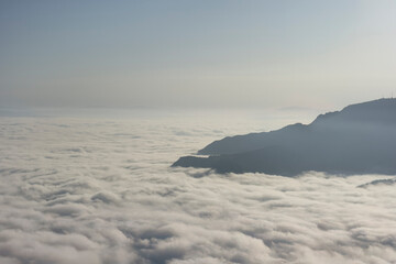 Mountain clouds at dawn
