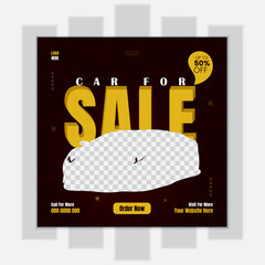 Luxury Car social media post or square web banner advertising template design. Car rental promotion social media post banner template design.