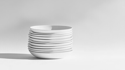 Obraz premium Stylish Stack of White Dining Dishes