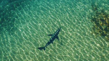 Shark swimming in clear water