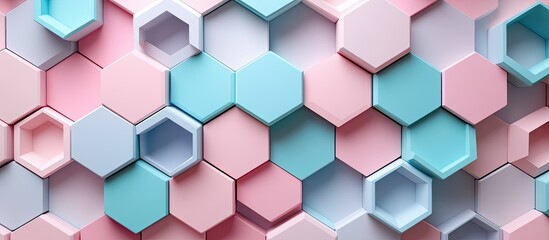 Pastel Hexagon Geometric Pattern Background.