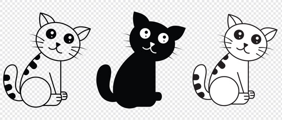 cat vector Munchkin kitten icon calico tiny neko pet breed doodle cartoon character symbol stamp tattoo scarf illustration isolated design. eps 10