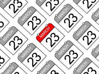 March 23. Daily calendar background in repetition. Classic calendars. Appointment scheduling.