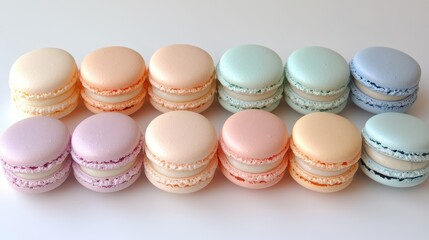 Obraz premium Coquette macarons sweets pastel colors.