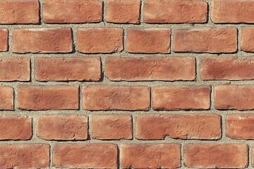 Obraz premium repeating brick wall texture in warm red tones with visible mortar lines