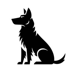 Dog Silhouette Vector Illustration - Black Minimalist Canine Design for Pets and Wildlife Themes