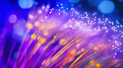 Fototapeta premium Colorful Fiber Optic Lights with Bokeh Effect