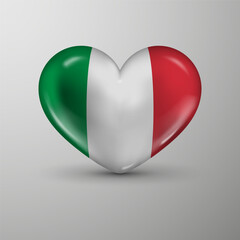 3d heart background with flag of Italy. An element of impact for the use you want to make of it.
