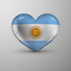 3d heart background with flag of Argentina. An element of impact for the use you want to make of it.