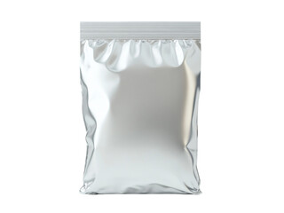 Clean silver pouch isolated on transparent background.
