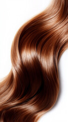 Fototapeta premium Luscious Brown Hair With Silky Texture on White Background