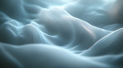 Obraz premium Abstract Blue Wavelike Form Digital Art