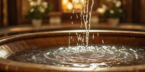 Baptism holy water font for children s initiation into faith. This holy water font is essential for church services during the liturgy of children s baptism and Christian religious ceremonies.