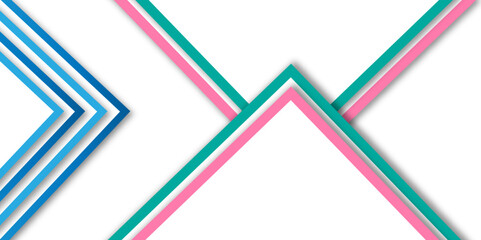 Abstract minimal geometric square colorful arrow line pattern concept futuristic geometric banner background. Use for banner, poster, texture vector   illustration.