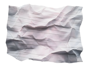 A crumpled piece of paper with lines