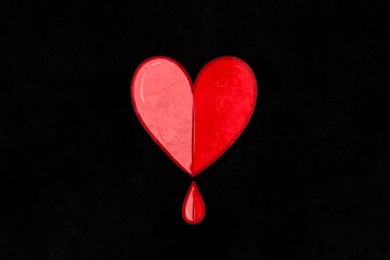 Heart health illustration with red heart and droplet